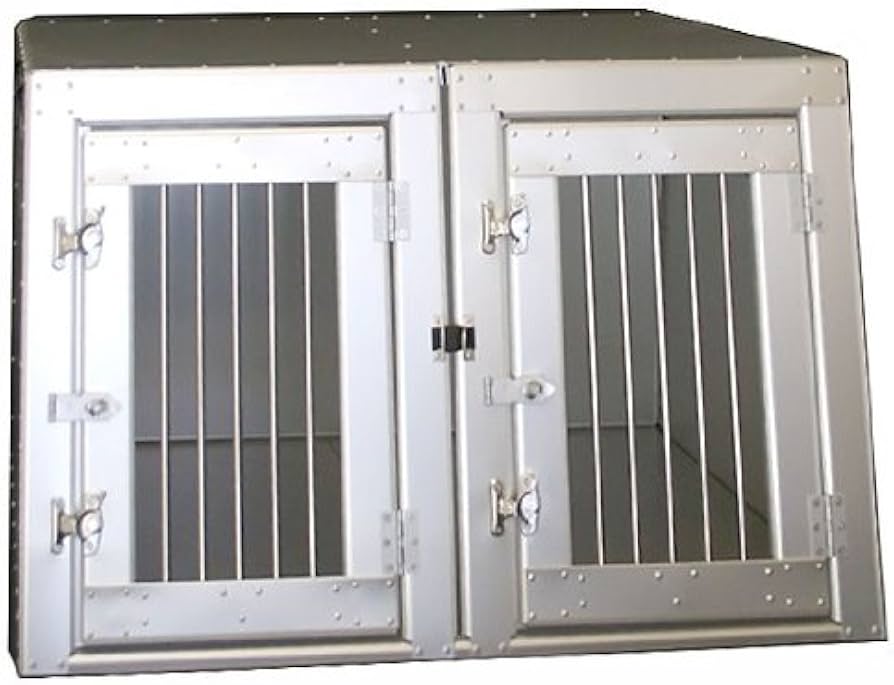 Amazon | 犬用アルミ輸送箱犬舎（アルミ製）（二頭用）［95×75×60cmH