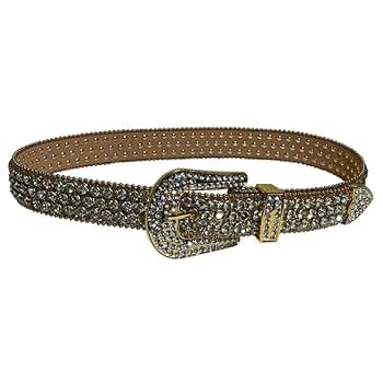 ASH＆DIAMONDS ラインストーン ベルト バックル ストラップ ゴールド
