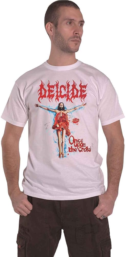 Amazon.com: Deicide T Shirt Once Upon The Cross Band Logo Official