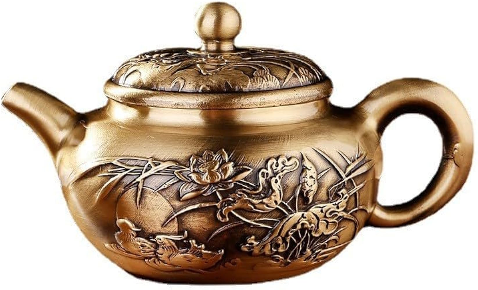 銅製 銅壺 招財進宝 茶器 茶道具 茶寵 美術品 煎茶道具 - 工芸品