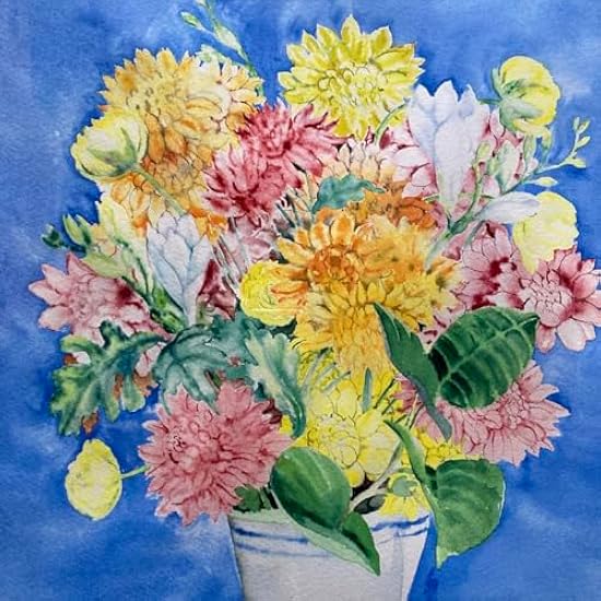 マイテ デルテイユ￼「スペインの花瓶」有名フランス人画家額56×47絵37
