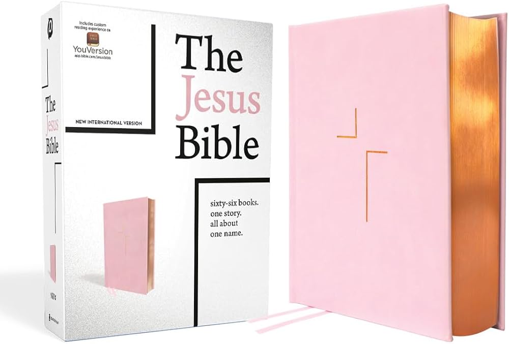 The Jesus Bible, NIV Edition, Leathersoft over Board, Pink