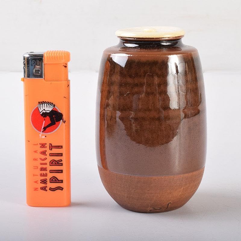 茶道具 加藤唐三郎造 古瀬戸 肩衝茶入 仕覆付 共箱 V 6978 茶道具 加藤