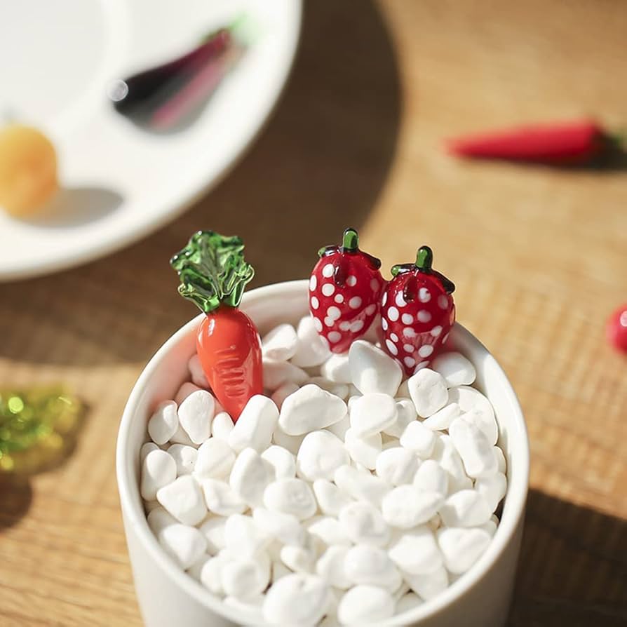 Amazon.co.jp: HIGHAWKガラス 飾り インテリア 置物 野菜 ミニチュア