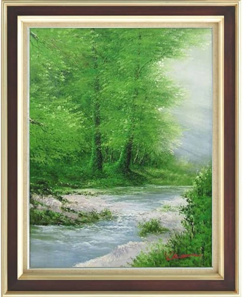 公園での老夫婦 水彩画 サイズはF10号 水彩額 681/白 水彩F10（530