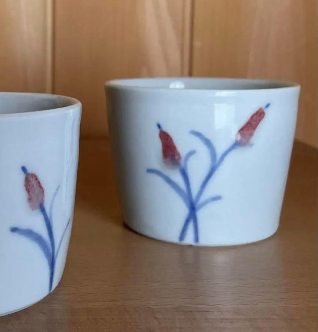 益子焼 糠白釉青掛流蕎麦猪口 A23003526