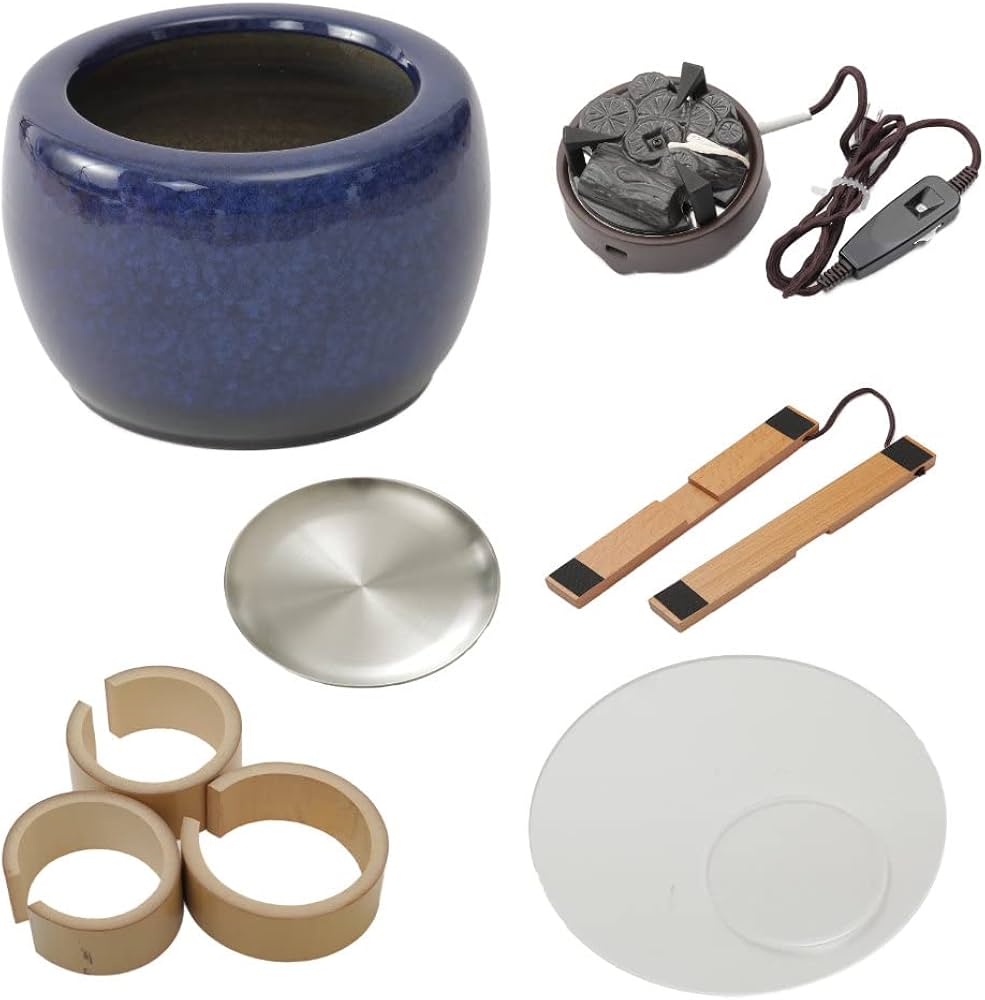 Amazon.co.jp: 電炉鉢 電気炭 火鉢 セット 信楽焼 (生子) : ホーム