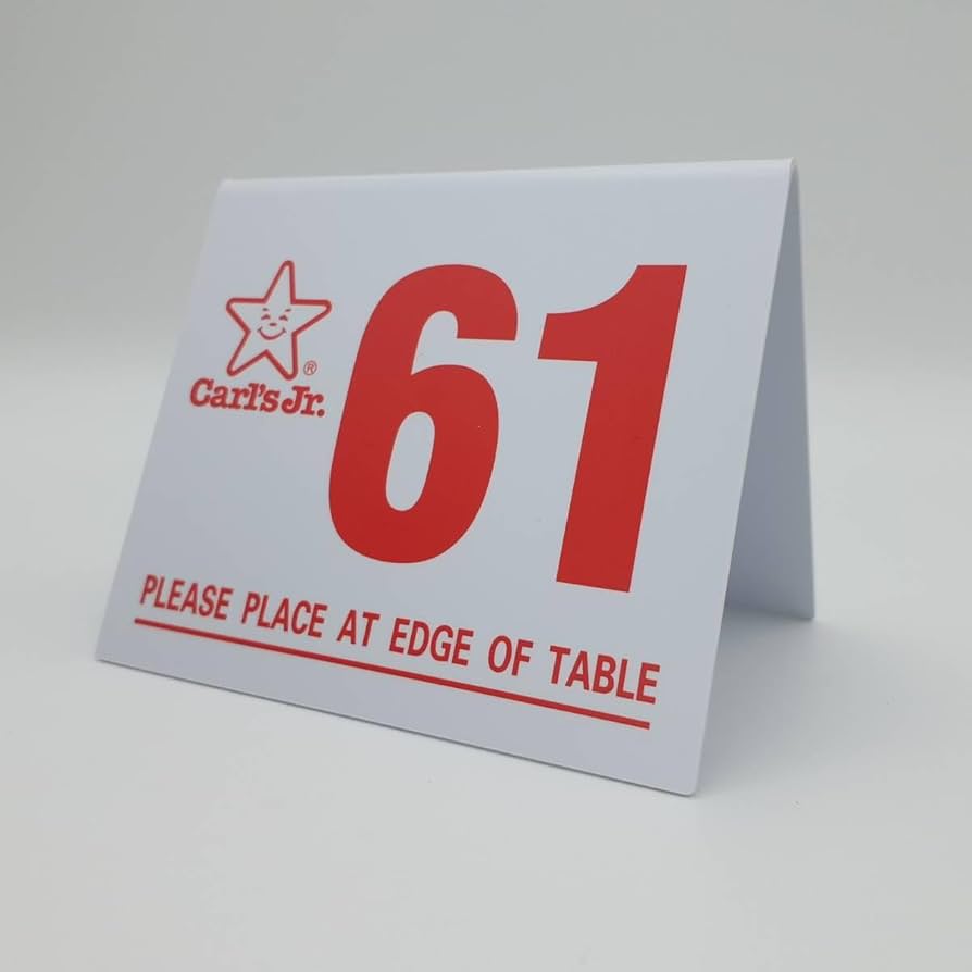 Amazon.co.jp: カールスジュニア 番号札 Carl's Jr. Table Tent Number