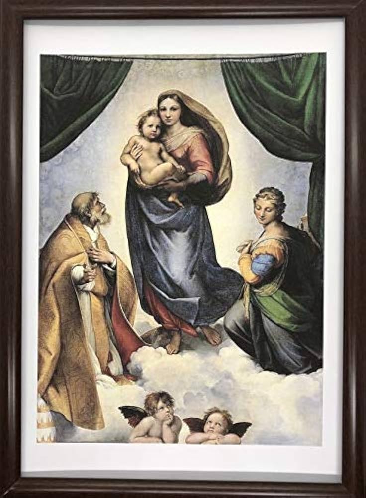 ラファエロ・サンティのシスティーナの聖母の2人の天使 サイゼリヤの