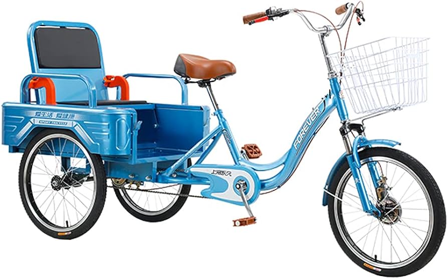 Amazon.co.jp: 大人用三輪車 後部座席付き 三輪バイク トライク バイク