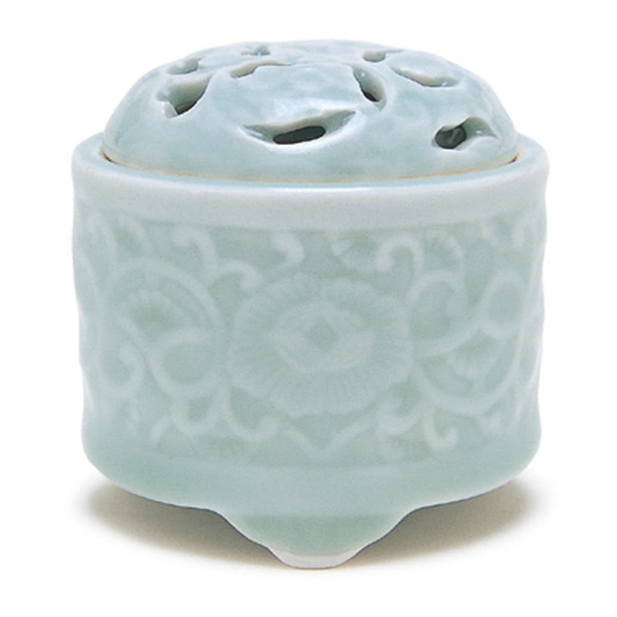 2791 希少 香蘭社 青磁 香炉 2791 希少香蘭社青磁香炉