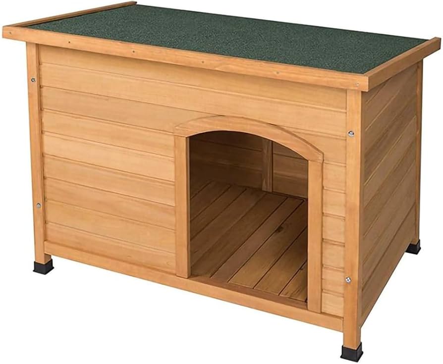 Amazon | 木製ドッグハウス 犬小屋 犬舎 屋外用 開閉式屋根 犬小屋 YH