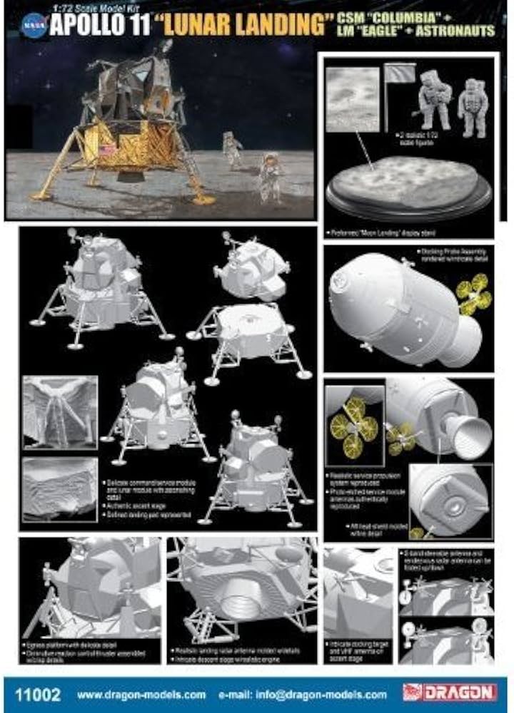 Amazon | ドラゴン 1/72 アポロ11号月面上陸 司令船コロンビア+月着陸