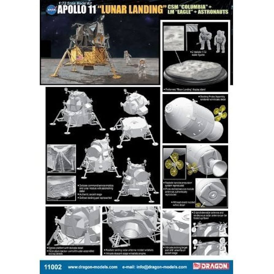 1/72 NASA アポロ11号 CSM(司令船/機械船)&月着陸船（月