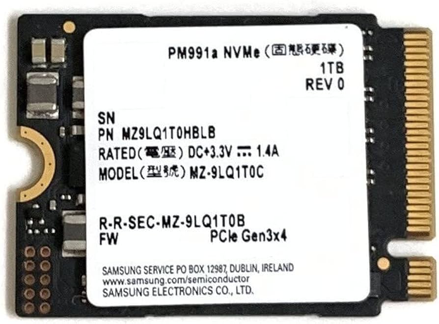 Amazon.com: SAMSUNG 1TB SSD M.2 2230 30mm PM991a NVMe PCIe Gen3 x4