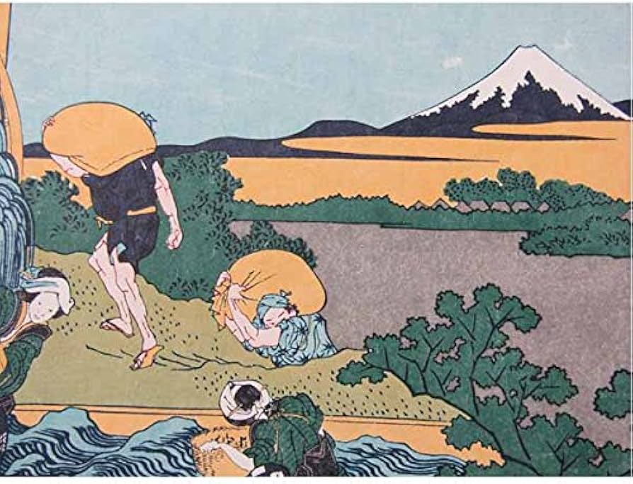 Amazon.co.jp: 葛飾北斎『富嶽三十六景 穏田の水車』木版画 浮世絵