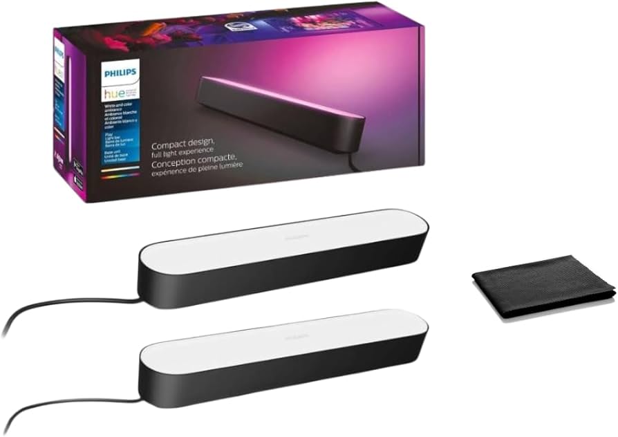 Philips Hue White & Color Ambiance Play Light Bar 2 Pack, Smart