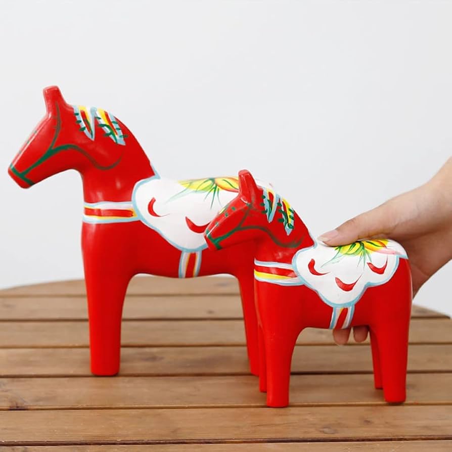 Amazon.co.jp: 木馬 オブジェダーラナホース 北欧 伝統工芸 大小 2個