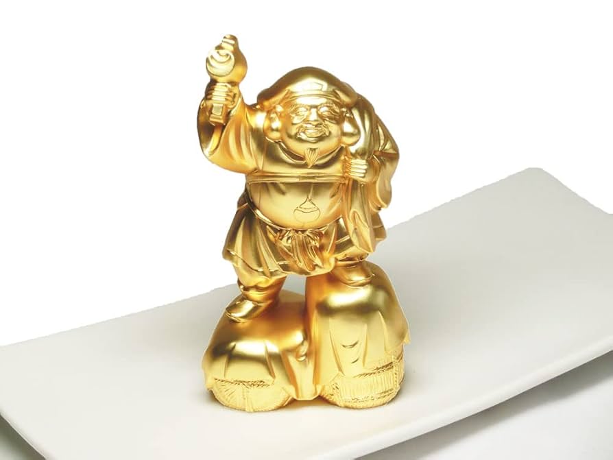 鉄鋳物製 大黒像 大黒天像 ニ俵大黒 開運 縁起物 七福神 和風置物 金属