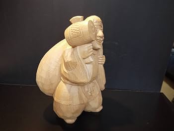 Amazon.co.jp: 讃岐一刀彫 木彫 近藤宏:作 「大黒」 木製彫刻 大黒様