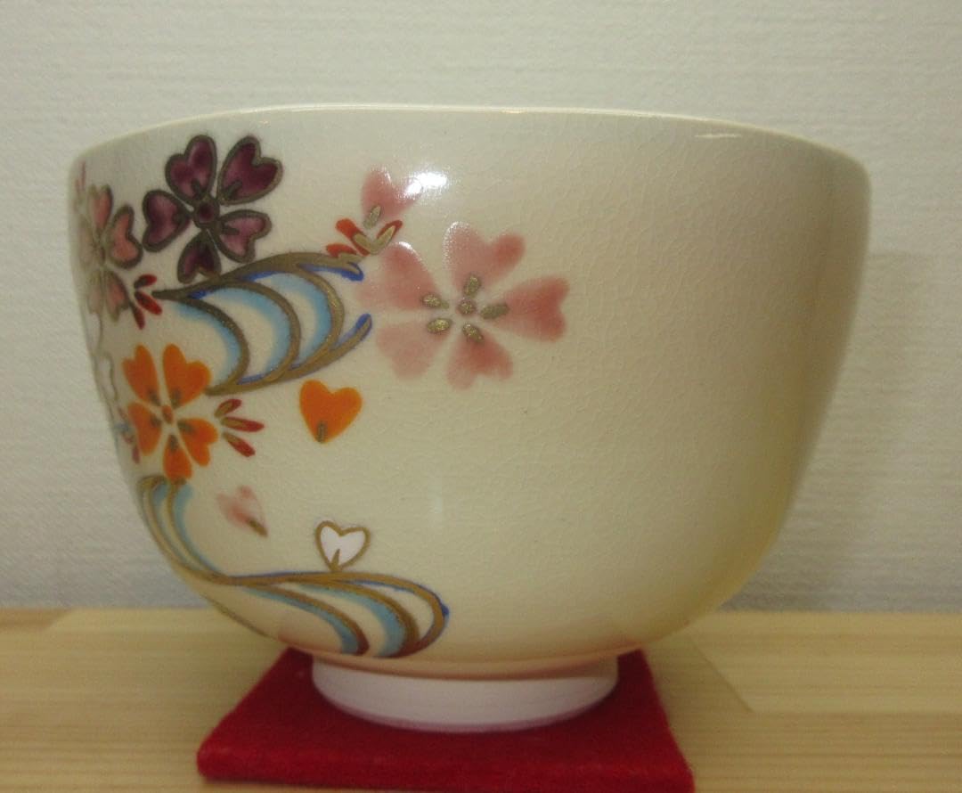 Amazon | 【逢絢亭】茶道具 茶碗 抹茶碗 京焼 粉引 桜の図 中村与平