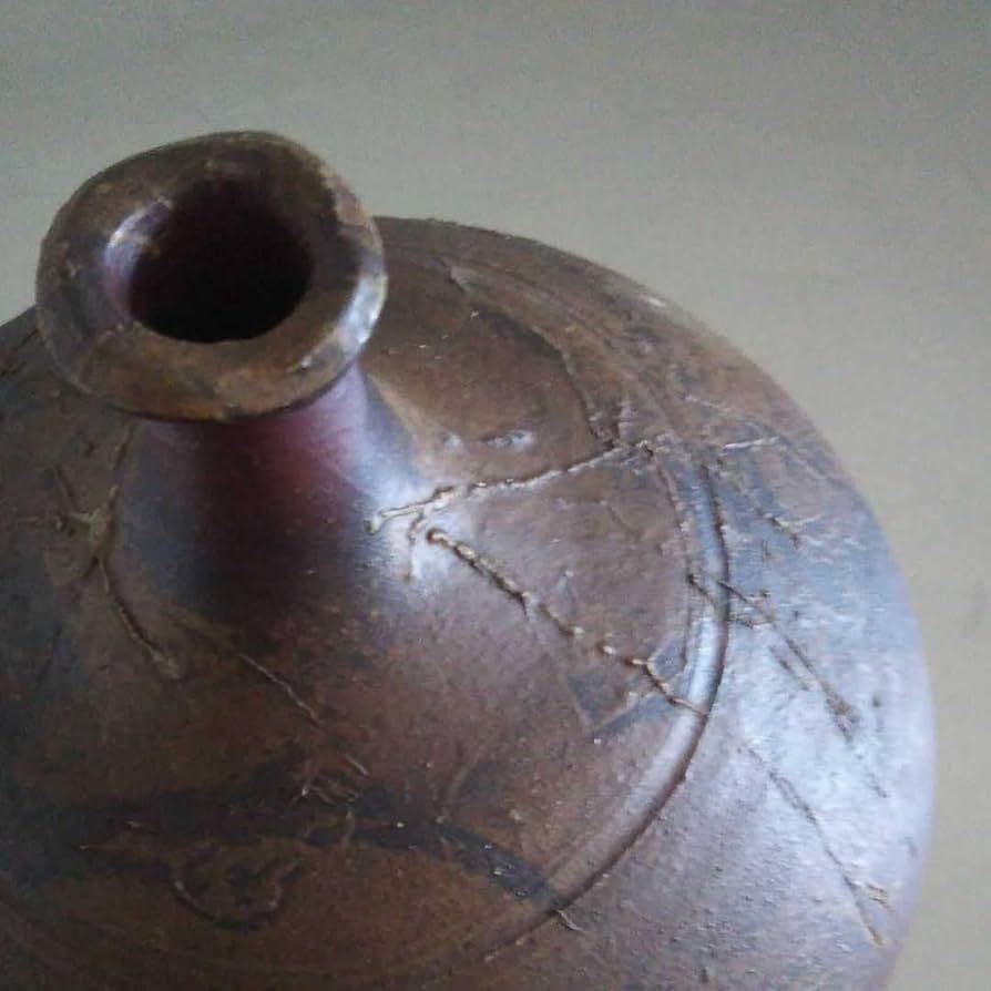 備前焼花器丸型一輪挿し作家作品