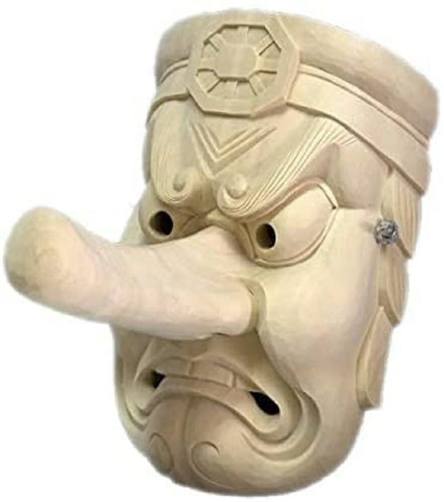 Amazon.co.jp: [AiO JAPAN] 天狗面 匠の技術で彫られた壁掛け用木彫り