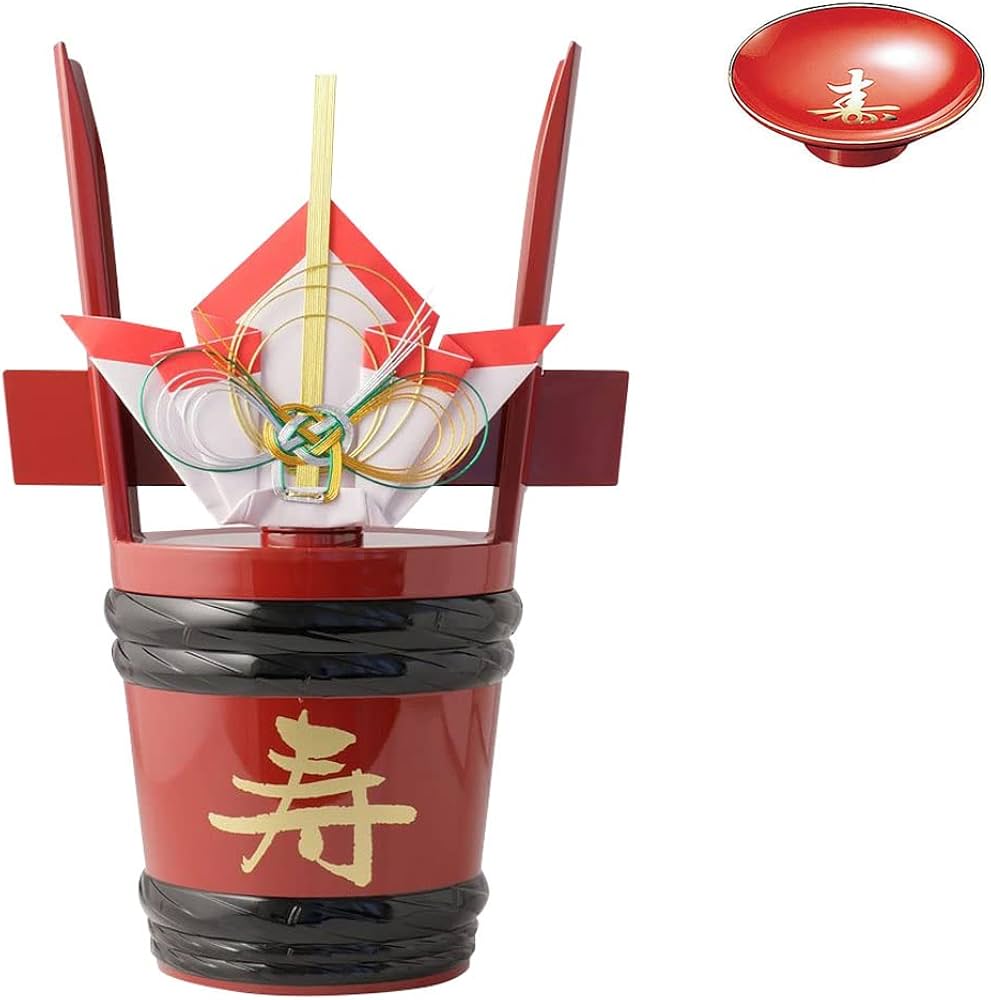 Amazon.co.jp: 樽酒屋 角樽 つのだる 来福酒造 1.8L 朱盃付き 祝樽