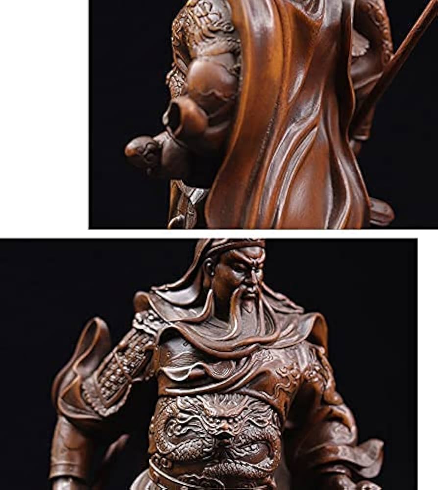 希少品】三国志 猛将『関羽』 木彫 オブジェ 置物 像 Amazon.co.jp