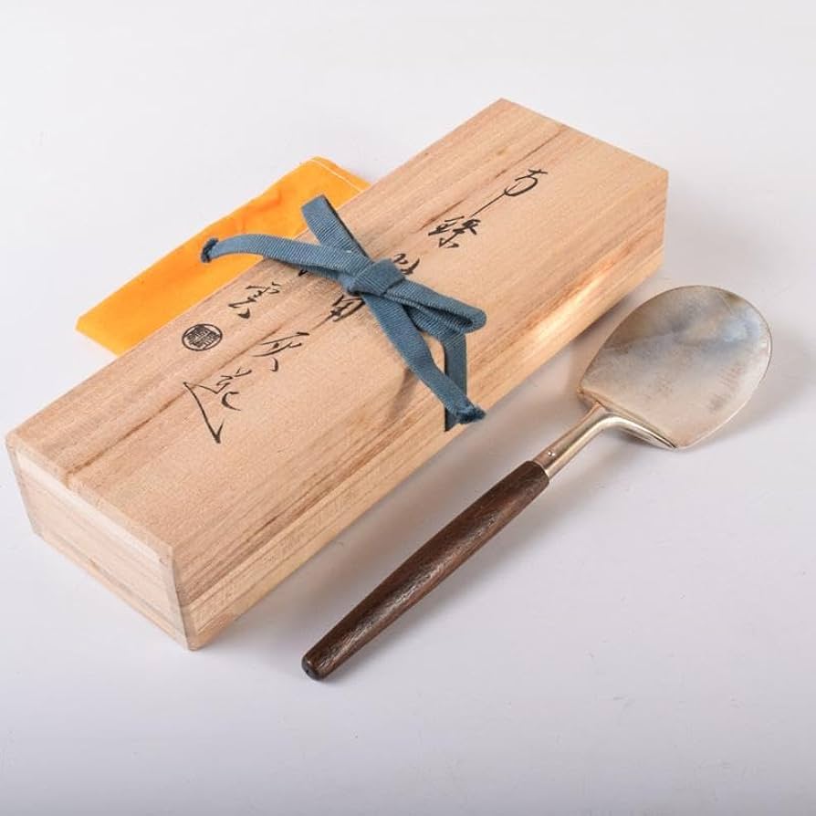 茶道具 金工師 木村清五郎造 銅製 炉用灰匙 共箱 N 6459 茶道具 金工師