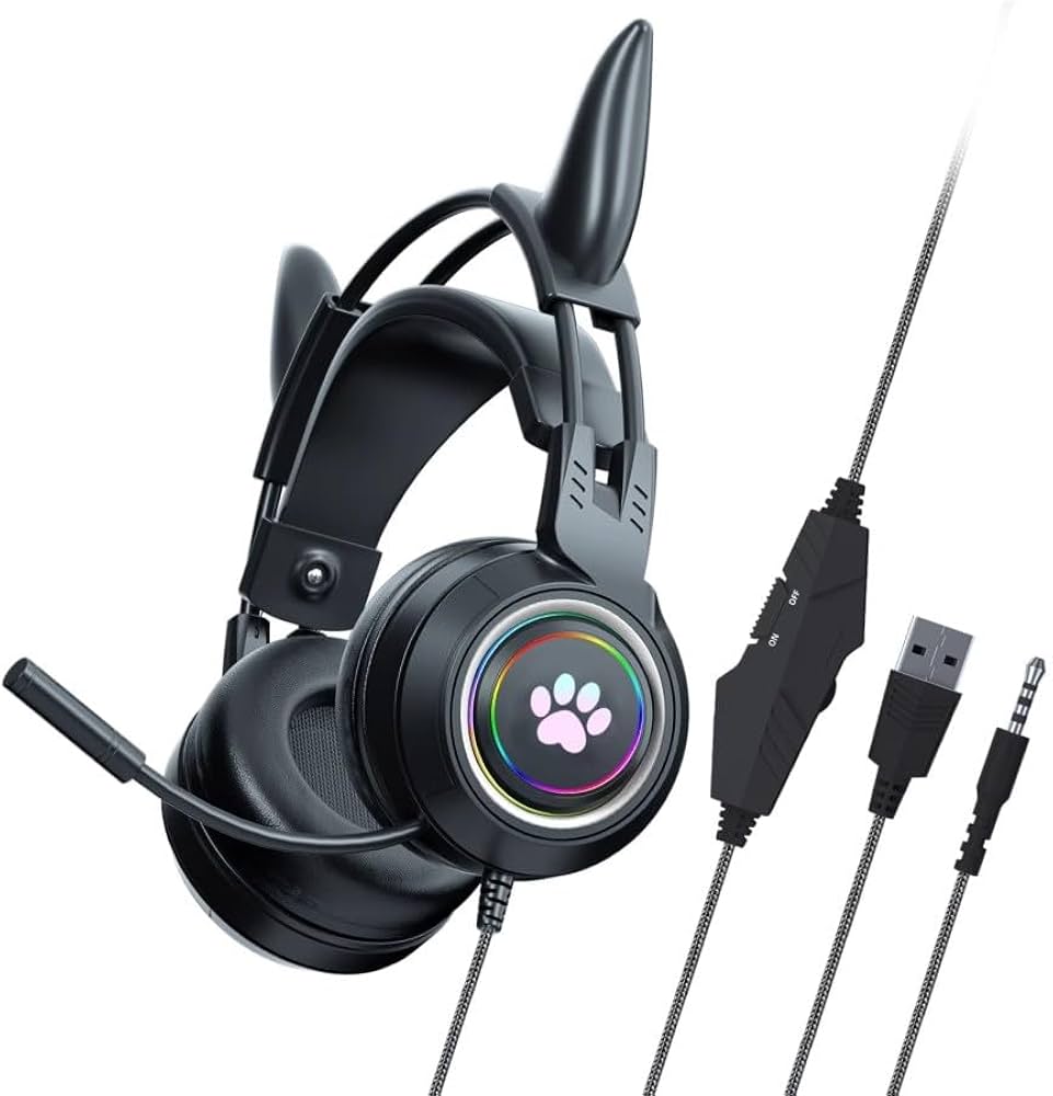 Amazon.co.jp: GHDVOP 悪魔の角 ゲーミングヘッドセット ヘッドホン