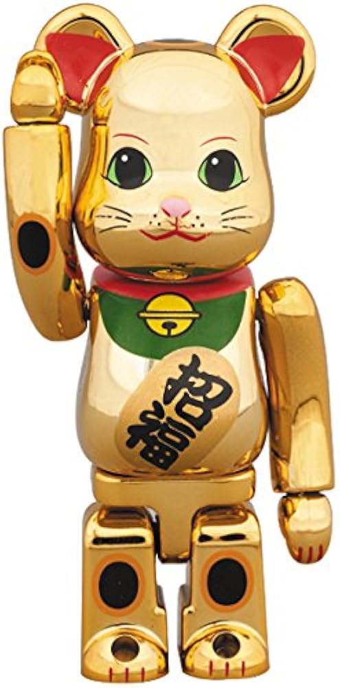 Amazon.co.jp: BE@RBRICK 招き猫 金メッキ 伍 100％ : Hobbies