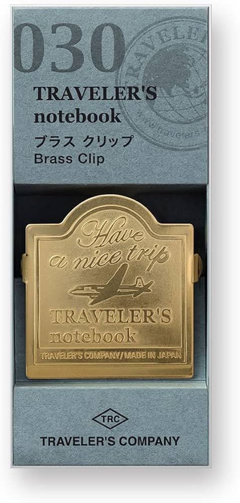 トラベラーズノート パスポートサイズ ブルー ブラスタグ ブラス