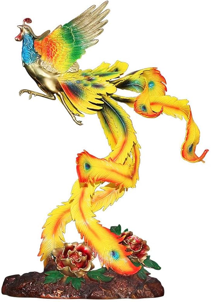 Amazon.co.jp: 鳳凰の置物 真鍮製 幸運の置物フェニックス 不死鳥 玄関