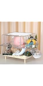 Amazon | MCHNHUA 大型透明ハムスターケージ、折りたたみ式アクリル