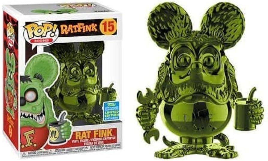 Amazon.com: Funko Pop! Icons: Green Chrome Rat Fink - 2019 SDCC
