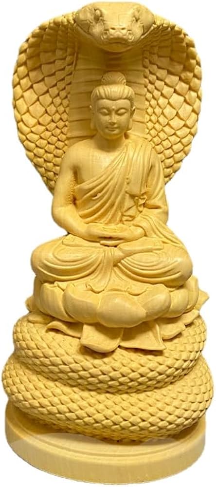 Amazon｜釈迦牟尼仏像 蛇仏如来 彫刻仏像 如来 坐像 釈迦如来像 曹洞宗