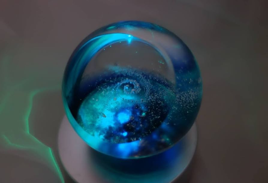 宇宙の銀河をモチーフにしたオブジェ 惑星 ガラスのアーティスト