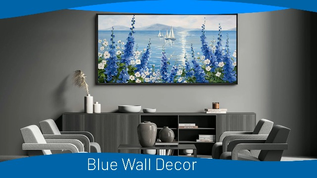 Amazon.com: XLSJERST Sailboat Wall Art - Blue Canvas Abstract