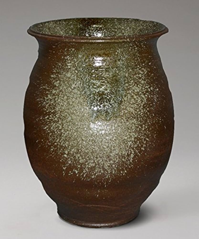 時代 古信楽 線刻大壺 火膨れ ハゼ 甕 花入 花器 古壺 / 古民藝 黄瀬戸