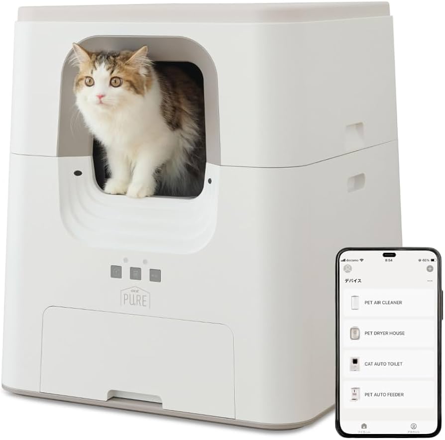 Amazon | ジェックス 【 PURE 】 CAT AUTO TOILET 猫用自動トイレ 多頭