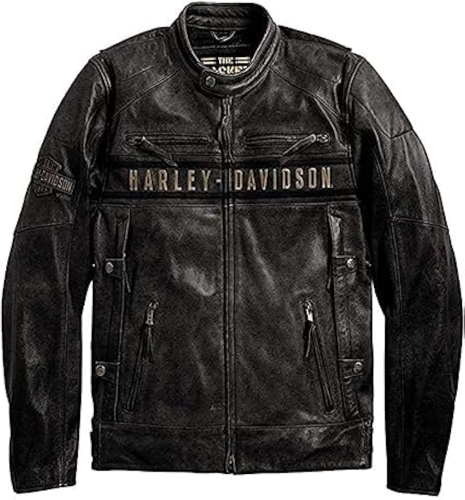 FAMFALCON Men's Harley-D Biker Leather Jacket | Motorcycle Leather