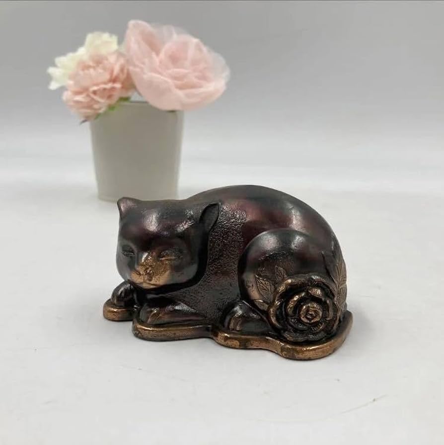 時代 アンティーク 黒猫 眠り猫 置物 レトロ 古道具 縁起物 時代