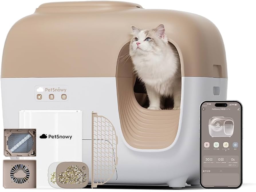 Amazon | PetSnowy【臭いを徹底分解】 猫 自動トイレ,光触媒TiO2三重消