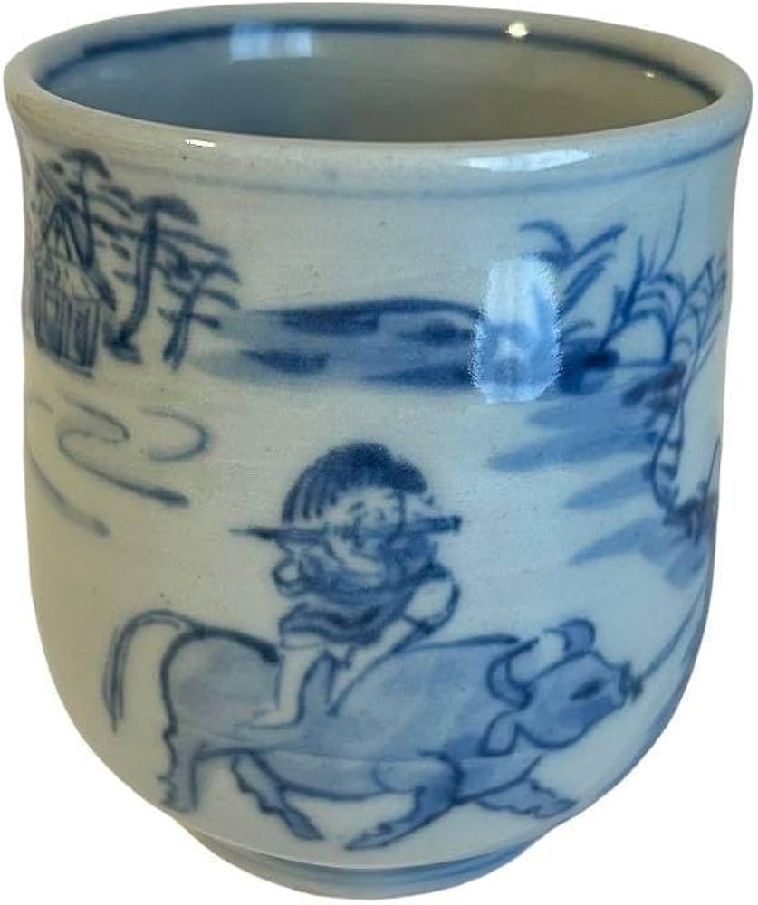 青山禮三 草の頭窯 美濃焼 染付 唐草図 飾り皿 直径