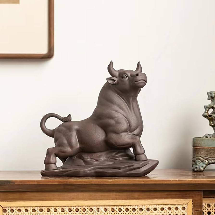 Amazon.co.jp: 闘牛 置物 オブジェ 動物 インテリア 磁器製