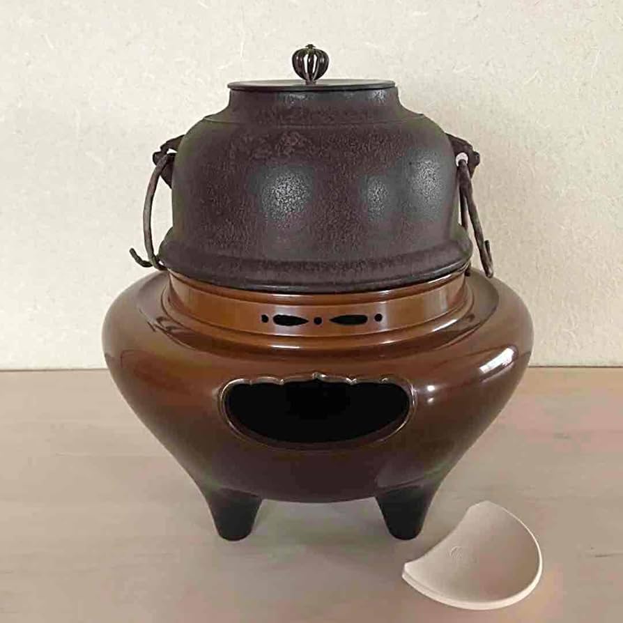 Amazon.co.jp: 茶道具 風炉釜 唐銅朝鮮風炉 ＆ 真形釜 (表千家