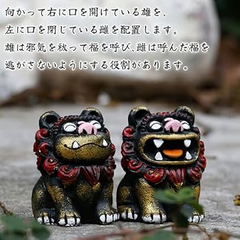 Amazon.co.jp: シーサー 2体 ペア 5色 風水 置物 インテリア オブジェ
