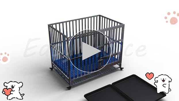 Amazon | 犬 ケージ 犬用ケージ ステンレス鋼製 頑丈な金属ケージ 移動