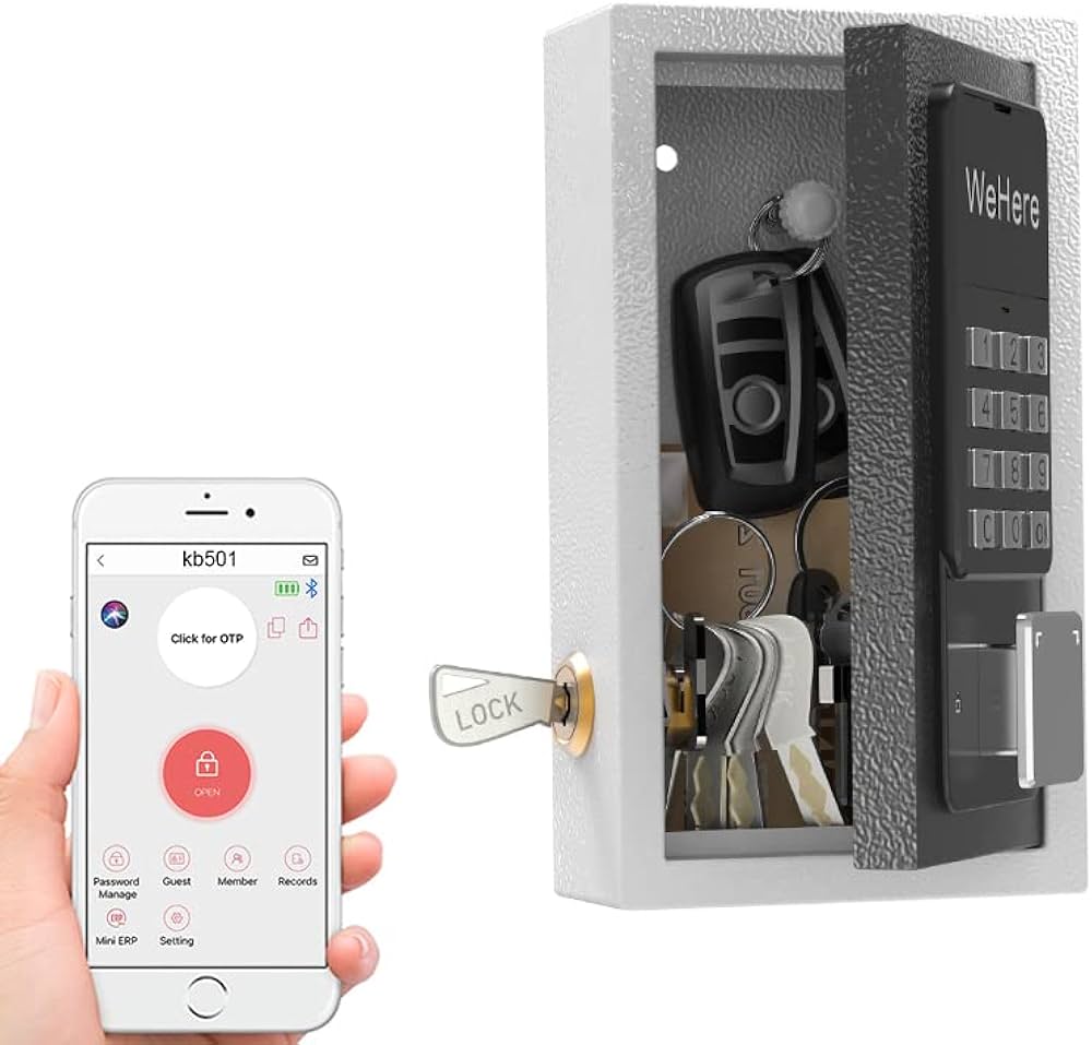 Amazon.co.jp: WeHere キーロックボックス 壁取り付け、スマートロック